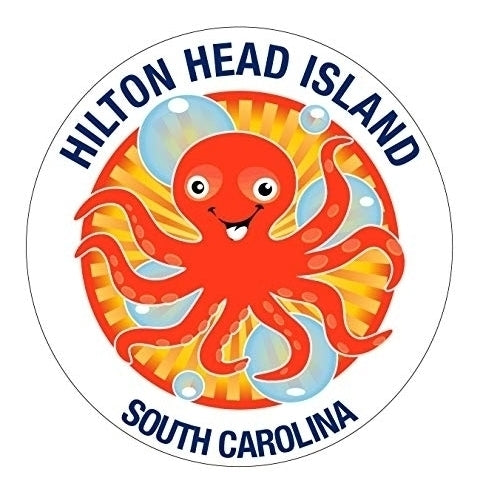 Hilton Head Island South Carolina Souvenir 4 Inch Vinyl Decal Sticker Octopus Design Image 1