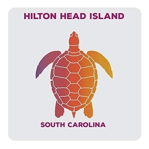 Hilton Head Island South Carolina Souvenir Acrylic Coaster 4-Pack Turtle Design Image 1