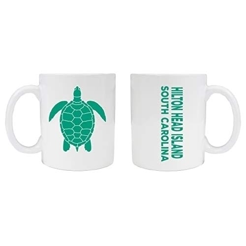 Hilton Head Island South Carolina Souvenir White Ceramic Coffee Mug 2 Pack Turtle Design Image 1