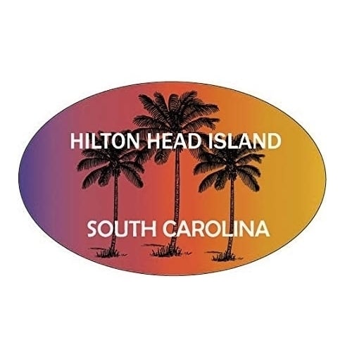 Hilton Head Island South Carolina Trendy Souvenir Oval Decal Image 1