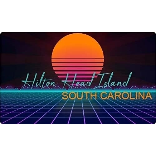 Hilton Head Island South Carolina 4 X 2.25-Inch Fridge Magnet Retro Neon Design Image 1