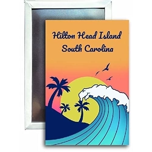 Hilton Head Island South Carolina Souvenir 2x3 Fridge Magnet Wave Design Image 1