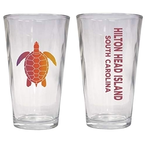 Hilton Head Island South Carolina Souvenir 16 oz Pint Glass Turtle Design Image 1