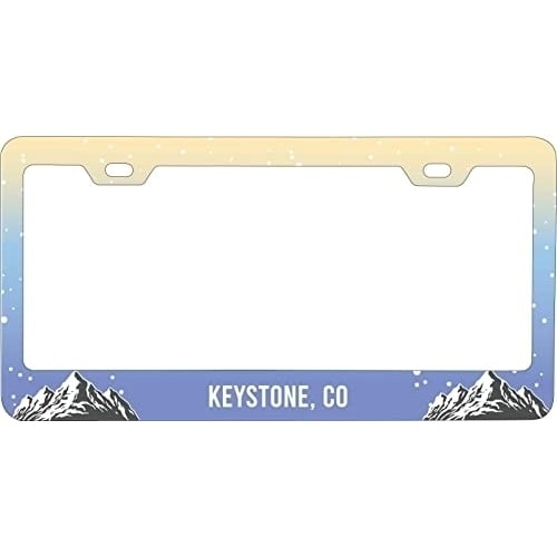 Keystone Colorado Ski Snowboard Winter Adventures Metal License Plate Frame Image 1