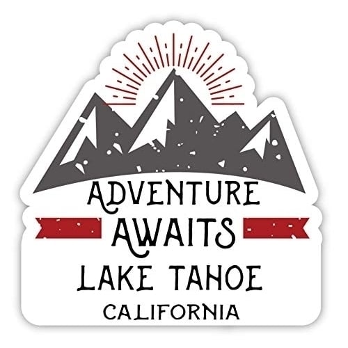 Lake Tahoe California Souvenir 2-Inch Vinyl Decal Sticker Adventure Awaits Design Image 1