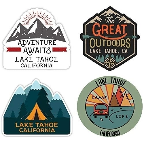 Lake Tahoe California Souvenir 4-Inch Each Vinyl Decal Sticker 4-Pack Image 1