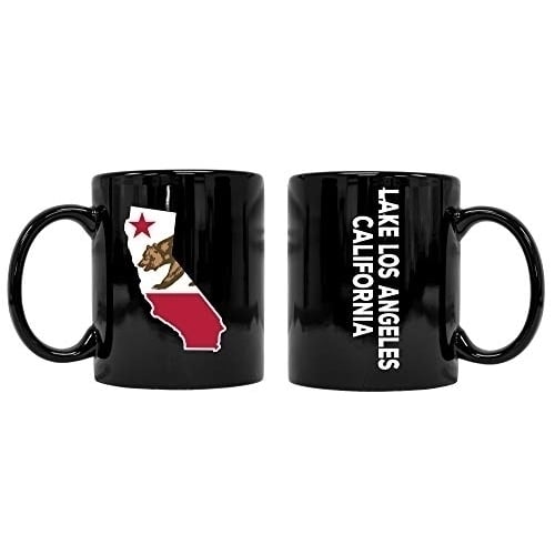 Lake Los Angeles California Souvenir Black Ceramic Coffee Mug 2 Pack Image 1