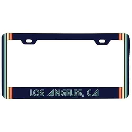 Los Angeles California Car Metal License Plate Frame Retro Design Image 1