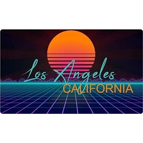 Los Angeles California 4 X 2.25-Inch Fridge Magnet Retro Neon Design Image 1