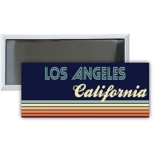 Los Angeles California Souvenir 4.75x2-Inch Rectangle Fridge Magnet Retro Design Image 1