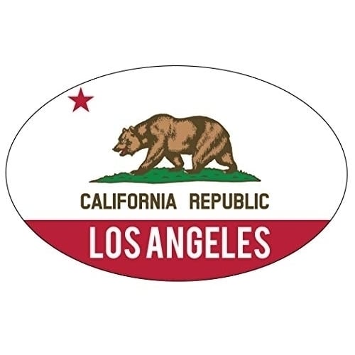 Los Angeles California West Coast Trendy Souvenir Oval Magnet Image 1