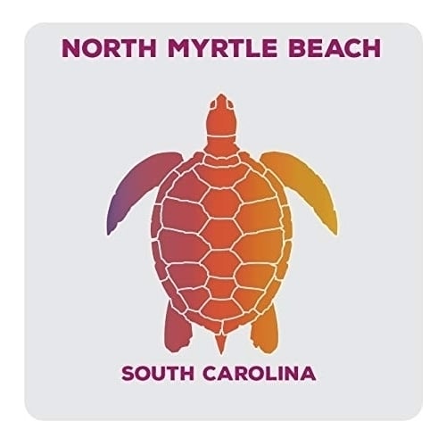 North Myrtle Beach South Carolina Souvenir Acrylic Coaster 4-Pack Turtle Design Image 1