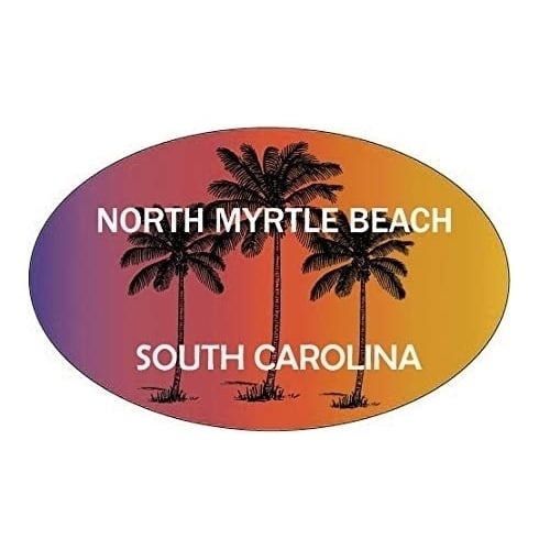 North Myrtle Beach South Carolina Trendy Souvenir Oval Decal Image 1