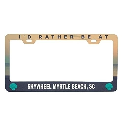 R and R Imports SkyWheel Myrtle Beach South Carolina Sea Shell Design Souvenir Metal License Plate Frame Image 1