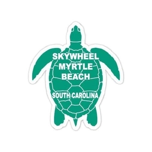 SkyWheel Myrtle Beach South Carolina 4 Inch Green Turtle Shape Decal Sticke Image 1