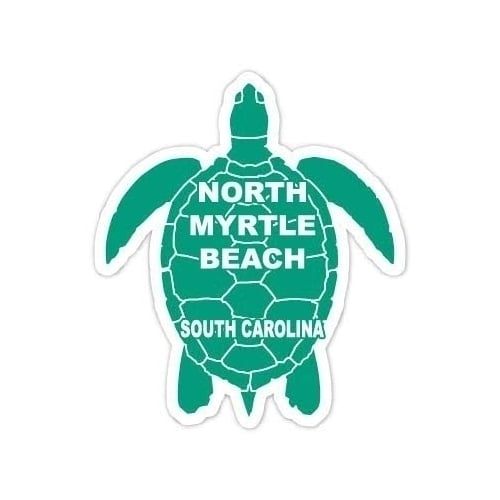 North Myrtle Beach South Carolina Souvenir 4 Inch Green Turtle Shape Decal Sticke Image 1