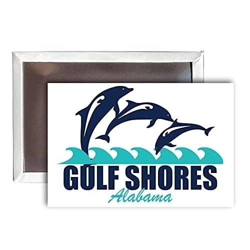 R and R Imports Gulf Shores Alabama Souvenir 2x3-Inch Fridge Magnet Dolphin Design, Multicolor Image 1