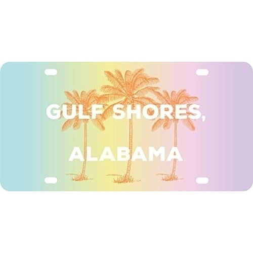 R and R Imports Gulf Shores Alabama Souvenir Mini Metal License Plate 4.75 x 2.25 inch Image 1