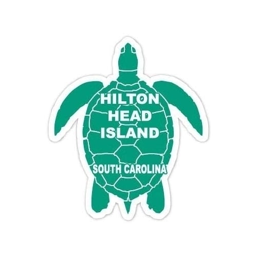 Hilton Head Island South Carolina Souvenir 4 Inch Green Turtle Shape Decal Sticke Image 1