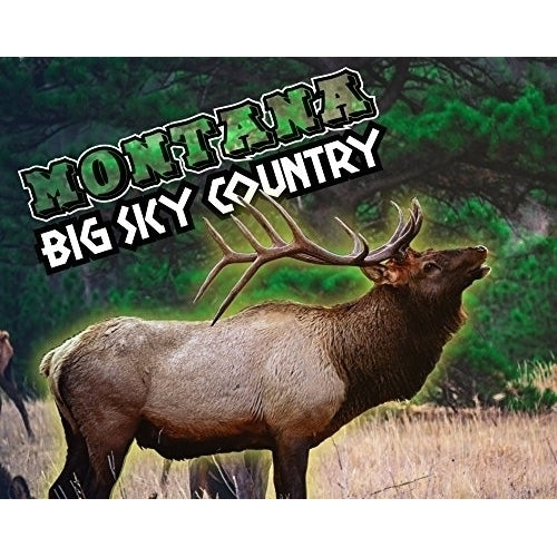 R and R Imports Montana Big Sky Country Elk State Souvenir 5x6 Inch Rectangle Magnet Single Image 1