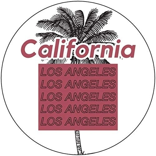 Los Angeles California West Coast Trendy Souvenir 4 Inch Round Decal Sticker Image 1