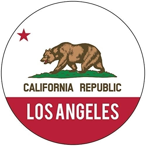 R and R Imports Los Angeles California West Coast Trendy Souvenir 4 Inch Round Magnet Image 1