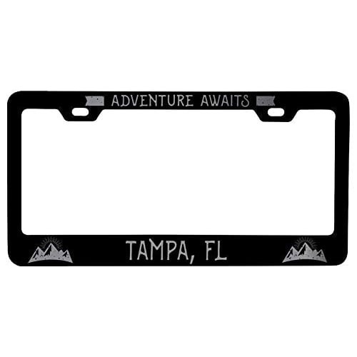 R and R Imports Tampa Florida Laser Etched Vanity Black Metal License Plate Frame Image 1