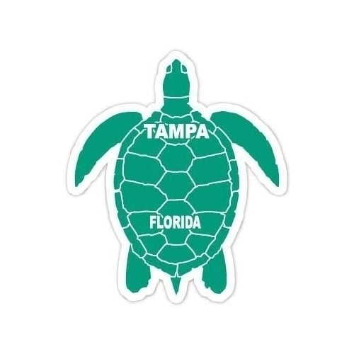 Tampa Florida 4 Inch Green Turtle Shape Decal Sticke Image 1