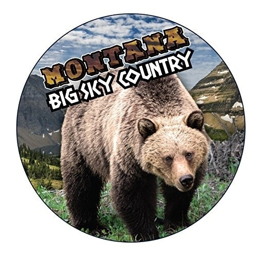 R and R Imports, Inc Montana Big Sky Country Bear State Souvenir 3 Inch Round Magnet Image 1