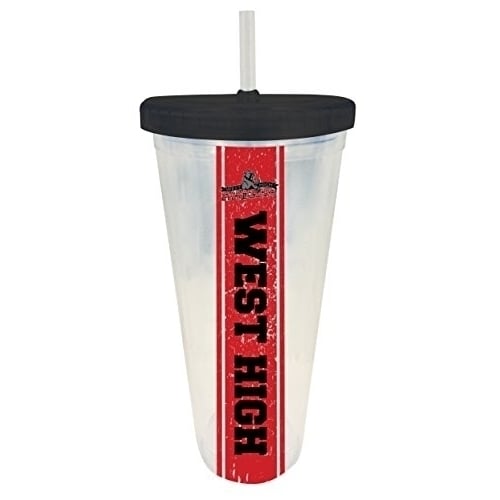 R and R Imports, Inc West High School Panthers Salt Lake City Utah Sports Team 24 oz Travel Straw Tumbler Image 1