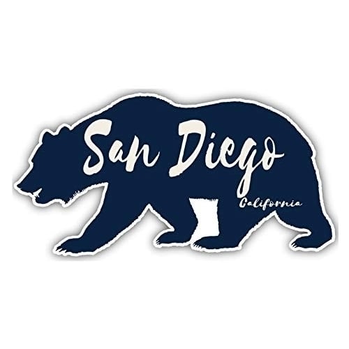 San Diego California Souvenir 3x1.5-Inch Vinyl Decal Sticker Bear Design Image 1