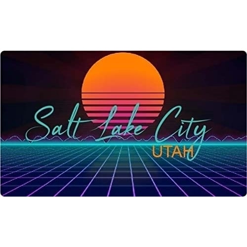 Salt Lake City Utah 4 X 2.25-Inch Fridge Magnet Retro Neon Design Image 1