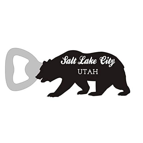 Salt Lake City Utah Camping Souvenir Bear Bottle Opener Image 1