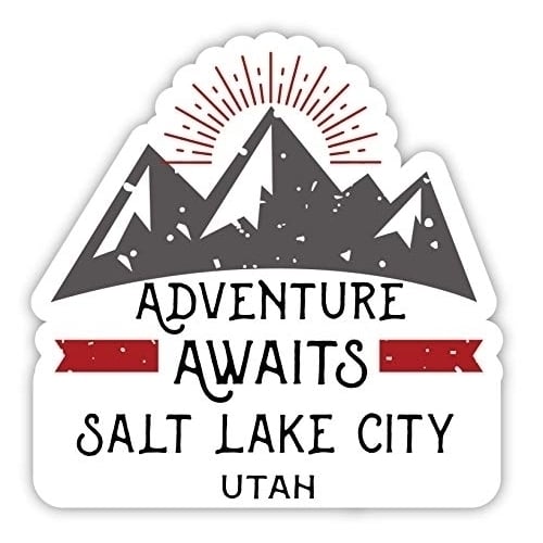 Salt Lake City Utah Souvenir 2-Inch Vinyl Decal Sticker Adventure Awaits Design Image 1