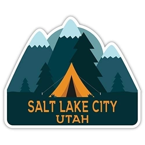 Salt Lake City Utah Souvenir 4-Inch Fridge Magnet Camping Tent Design Image 1