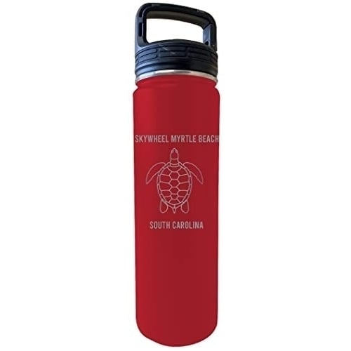 Skywheel Myrtle Beach South Carolina Souvenir 32 Oz Engraved Red Insulated Double Wall Stainless Steel Water Bottle Image 1