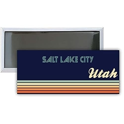 Salt Lake City Utah Souvenir 4.75x2-Inch Rectangle Fridge Magnet Retro Design Image 1