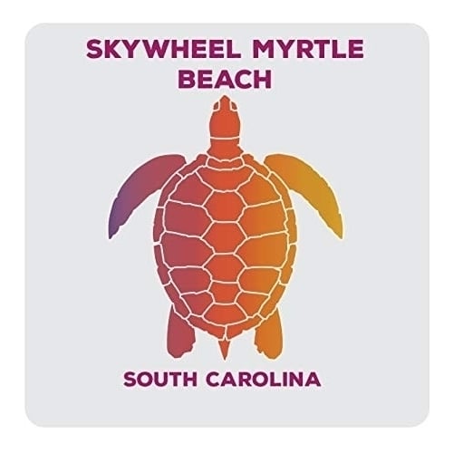 Skywheel Myrtle Beach South Carolina Souvenir Acrylic Coaster 4-Pack Turtle Design Image 1