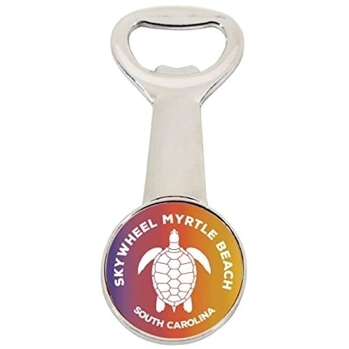 SkyWheel Myrtle Beach South Carolina Rainbow Turtle Design Souvenir Magnetic Bottle Opener Image 1