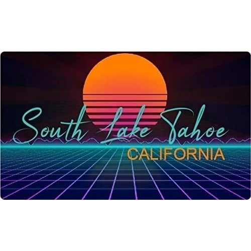 South Lake Tahoe California 4 X 2.25-Inch Fridge Magnet Retro Neon Design Image 1