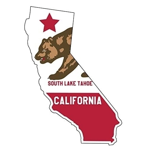 South Lake Tahoe California 4 Inch State Shape Vinyl Decal Sticker Image 1