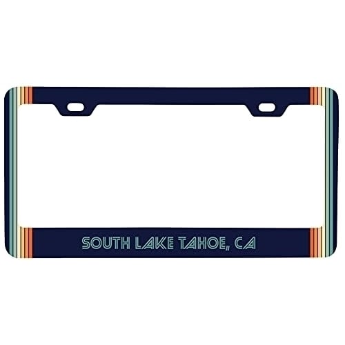 South Lake Tahoe California Car Metal License Plate Frame Retro Design Image 1