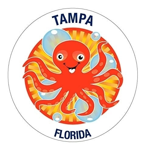 Tampa Florida Souvenir 4 Inch Vinyl Decal Sticker Octopus Design Image 1