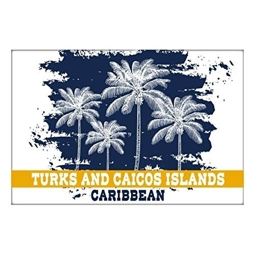 Turks And Caicos Islands Caribbean Souvenir 2x3 Inch Fridge Magnet Palm Design Image 1