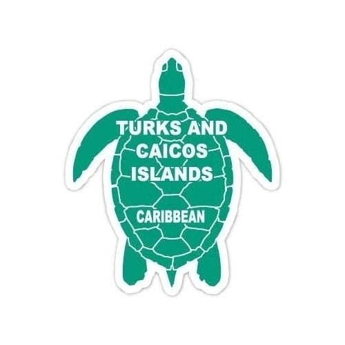 Turks and Caicos Islands Caribbean 4" Green Turtle Shape Frifge Magnet Image 1