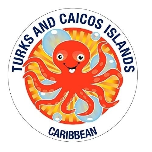 Turks And Caicos Islands Caribbean Souvenir 4 Inch Vinyl Decal Sticker Octopus Design Image 1