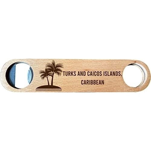 Turks And Caicos Islands, Caribbean, Wooden Bottle Opener palm design Image 1