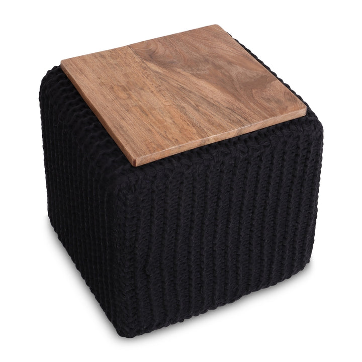 Deonte 3-in-1 Square Pouf-Ottoman-End Table Image 8