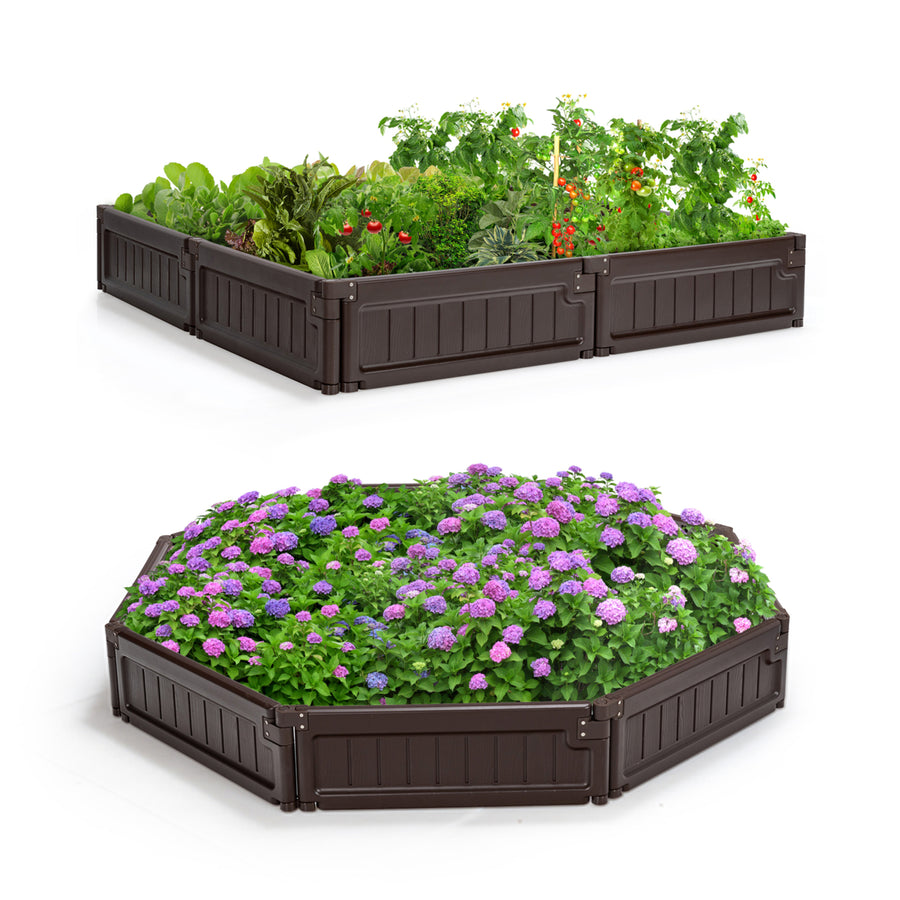 2PCS 4 x 4 ft Raised Garden Bed Set Planter Box for Vegetable Flower Gardening Image 1