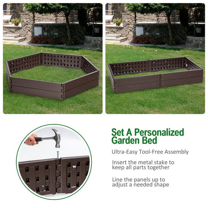 2PCS Raised Garden Bed Set Outdoor Planter Box for Vegetable Flower Gardening Image 5